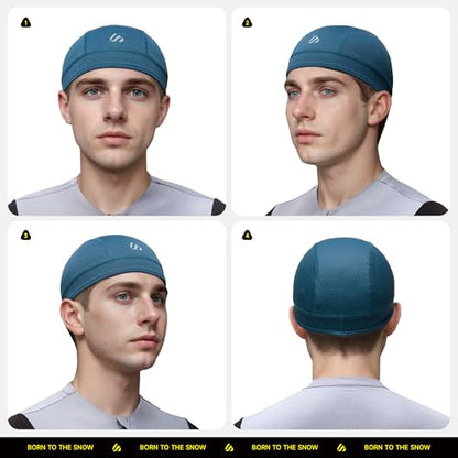 3-Pack Comfortable Skull Cap Cooling Helmet Liner for Men Women - color: 3 Pieces(black,army Green,blue)