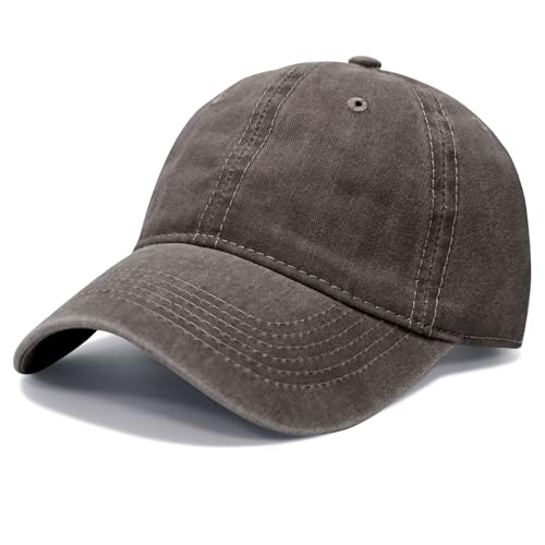 NPQQUAN Original Classic Low Profile Baseball Cap Golf Dad Hat Adjustable - color: Brown(washed)