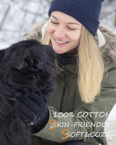100% Cotton Beanie Lengthen Cuffed Beanies Knit Winter Hats Unisex - color: 1-navy Blue