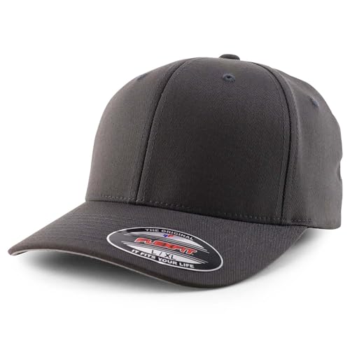 Armycrew 6 Panel Structured Stretch Fitted Baseball Cap from SM to 3XL - color: Charcoal, size: Small-Medium