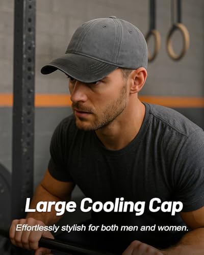 Zylioo XXL Baseball Cap for Big Heads Men Women, Washed Denim Dad Hat - color: Gray-black, size: X-Large-XX-Large
