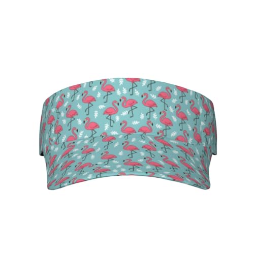 Adjustable Lightweight Open Top Sports Sun Visor Hat Cap for Golf Tennis - color: Summer Flamingo