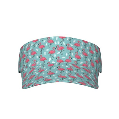 Adjustable Lightweight Open Top Sports Sun Visor Hat Cap for Golf Tennis - color: Summer Flamingo