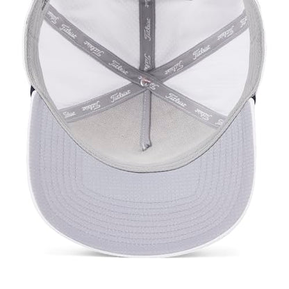 Titleist Men's Tour Performance Mesh Golf Hat - color: White/Navy/Red