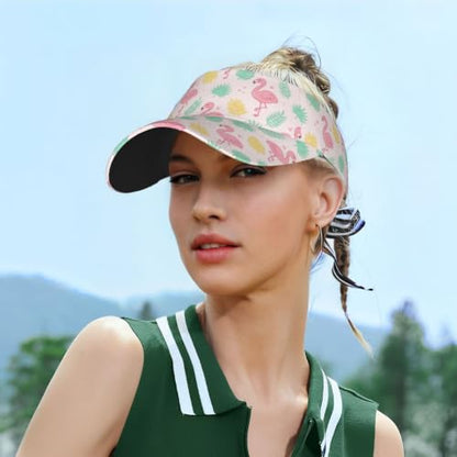 Leopard Print Sunscreen Visor Cap Adjustable Empty Top Athletic Beach Hat - color: 24