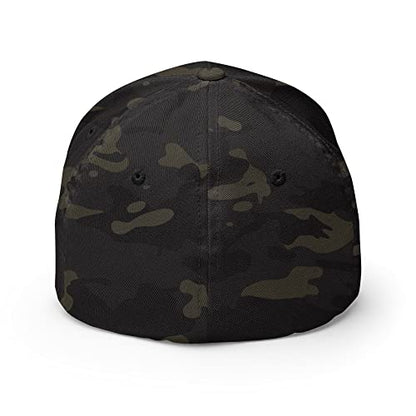 FX FAFO USA Flag Fitted Hat Embroidered Curved Bill Mid Crown Closed-Back Structured Twill Cap - color: Multicam Black, size: Large-X-Large