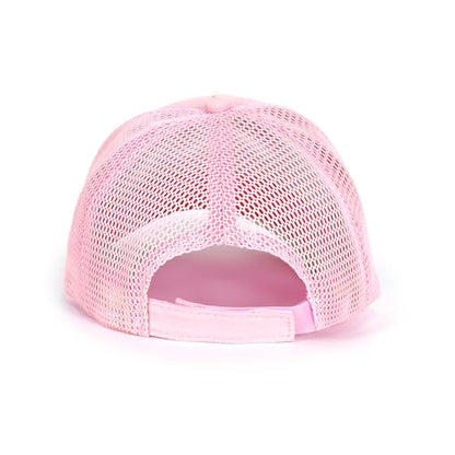 Edoneery Kids Baseball Hat, Adjustable Cotton Cap - color: Mesh-pink, style: 3-8 Years