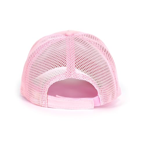 Edoneery Kids Baseball Hat, Adjustable Cotton Cap - color: Mesh-pink, style: 3-8 Years