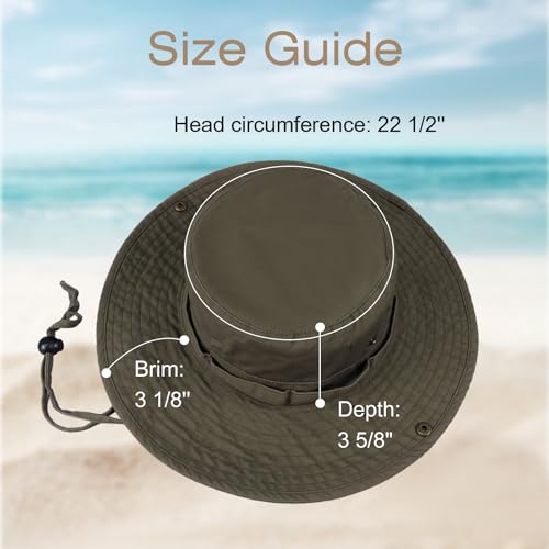 Bucket Hat UV Protection Sun Hat, Boonie Fishing Safari Hats for Outdoors - color: Olive Green 2