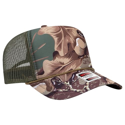BROTHER TRUCKERS The World's Greatest Camouflage Patterned Trucker Hat Blanks - Wholesale Bulk Unisex Snapback Hats - color: Leave Camo/Olive Poly
