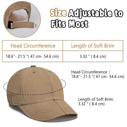ZOORON Soft Brim Baseball Cap Low Profile Unstructured Dad Hat, Adjustable Washer Friendly Sport Hats for Golf Running - color: 1pack-brown