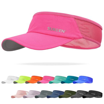 Sukeen Lightweight Sports Sun Visor Hat for Men Women - color: Rose Red