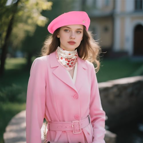choyaxo 3pcs French Beret Hat Set Costume Accessories Set Including Beret Hat Scarf Crown Pin for Women French Themed Party - style: Vivid Style