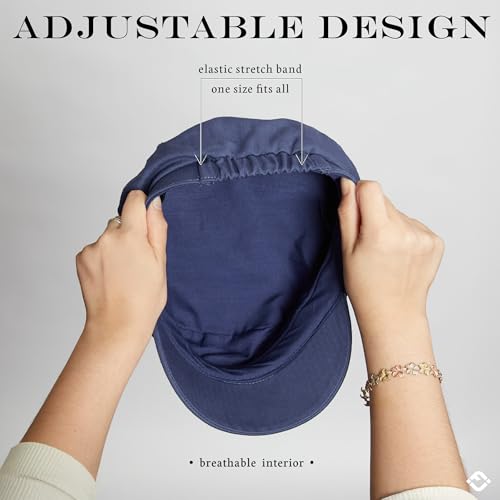 Funky Junque Greek Fisherman Newsboy Cap, Cotton Captains Bakerboy Hat - color: Navy