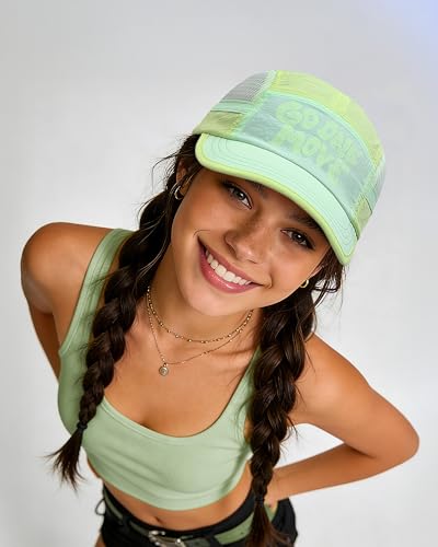 Clakllie Quick Dry 5 Panel Running Hat Breathable Mesh Hat Two-Tone Short Brim Hats Lightweight Baseball Cap Summer Sport Cap - color: Cdus-bssd2504-lime