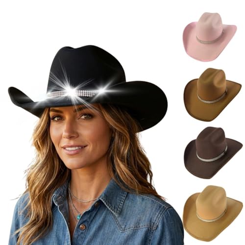 Genérico Dubetina Texana Cowboy Hat, Fashion for Men and Women, Adult, Versatile - color: Black, size: Medium
