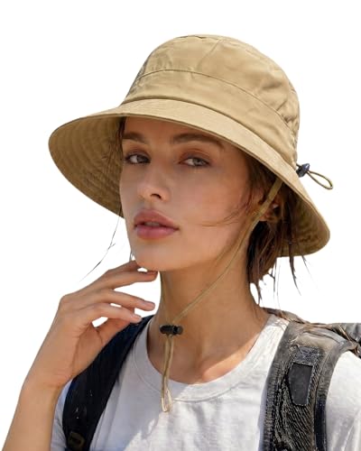 Waterproof Bucket Hat UPF50 Quick Dry Sun Hat for Men Women Lightweight Hiking Fishing Cap Foldable Packable Outdoor - color: Khaki
