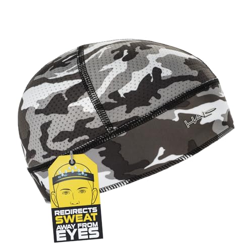 Halo Headband Skull Cap - The Ultimate Sweat Diverting, Absorbent, Lightweight, High Performance Skull Cap - color: Camo Grey