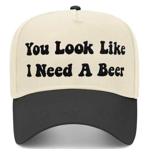 Vintage Canvas Embroidery Funny Hats Put It On My Husband's Tab Hat Adjustable Baseball Cap for Men Women - color: Black-you Look Like I Need a Beer-a