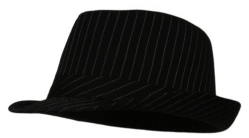 TOP HEADWEAR Pinstripe Fedora Hat (Small/Medium - Large/X-Large) - size: Small-Medium