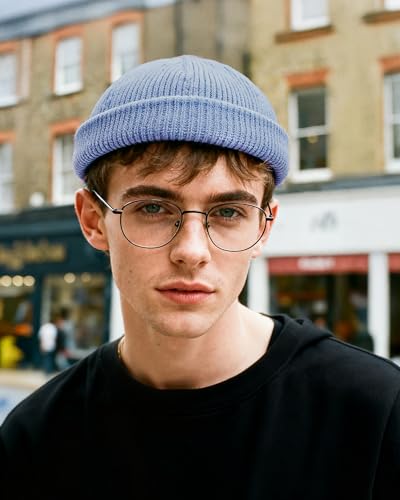 Croogo Brimless Hat Beanie Docker Cap Rolled Cuff Worker Sailor Skullcap - color: Ct47-urban Blue