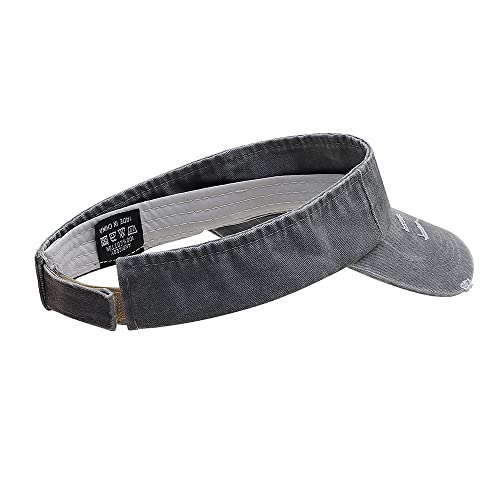 ANDICEQY Retro Ripped Sun Visor Hat, Baseball Sun Visors for Women and Men - color: Retro Gray