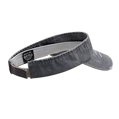 ANDICEQY Retro Ripped Sun Visor Hat, Baseball Sun Visors for Women and Men - color: Retro Gray