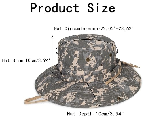 Camouflage-Sun Hat for Men-Women-Breathable-Boonie Hats-Fishing Bucket Cap