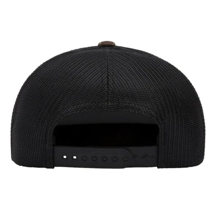 Yupoong 5-Panel YP Classic Trucker Cap | High Profile Flat Visor Snapback - color: Camo/Black