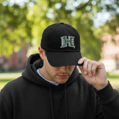 Desert Cactus University of Hawaii Embroidered Baseball Hat Cap - color: Black