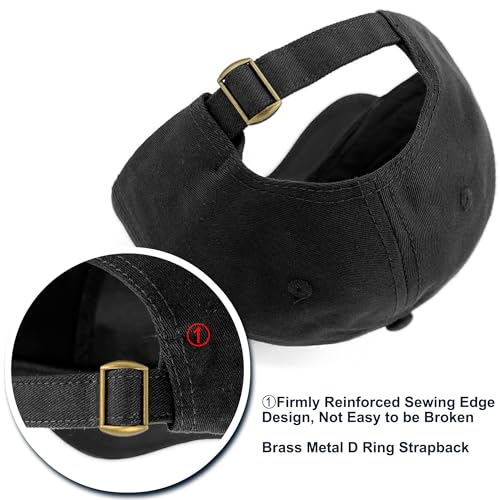 Loneshark Short Brim Baseball Hat for Running Small Bill Umpire Cap - color: Black
