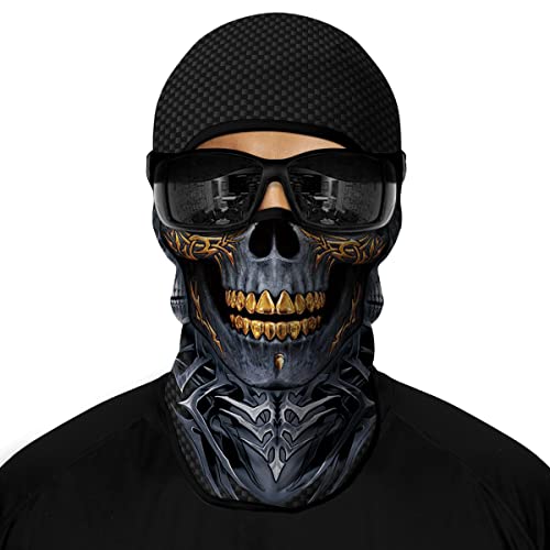 3D Balaclava Ski Mask Motorcycle Full Face Mask Outdoor Tactical Hood Headwear Mask Ghosts Skull Mask Men Women for Halloween - color: Skull 3