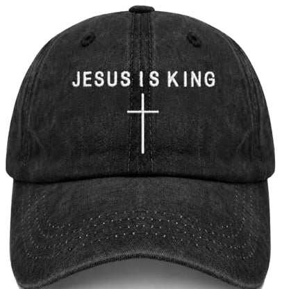 Man of God Husband Dad Embroidered Hat Camping Caps for Women - color: Jesus is King 2