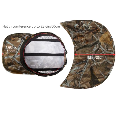 BASSDASH UPF 50+ Fishing Hat, Baseball Cap with Removable Neck Flap - color: Autumn Forest With Foldable Brim