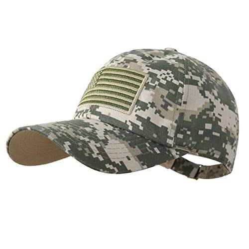 IIN American Flag Baseball Cap for Men Women Low Profile USA Army Tactical Operator Military Plain Dad Hat - color: Camo