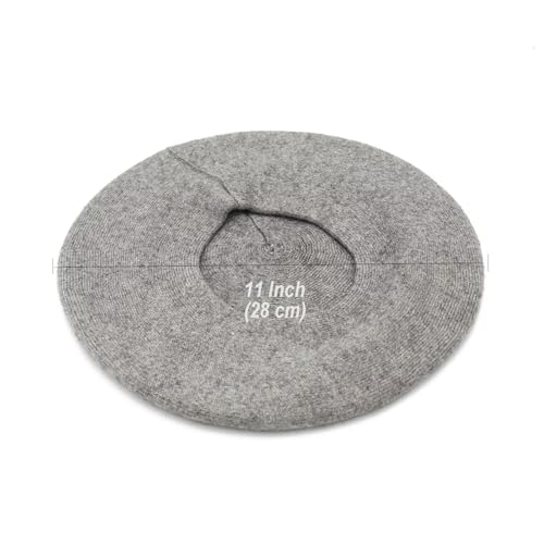 Wheebo Reversible Solid Color French Beret Hat for Women and Girls - color: Gray