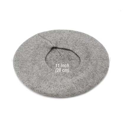 Wheebo Reversible Solid Color French Beret Hat for Women and Girls - color: Gray