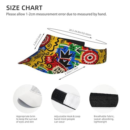 Sun Visor Hats Adjustable Open Top Sport Hat for Golf Women/Men - color: Abstract Cartoon Graffiti