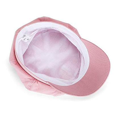 Newsboy Cabbie Baker boy hat Beret Cap for Women Pageboy Visor Paperboy Hat Sailor Fiddler Hat Adjustable - color: Pink