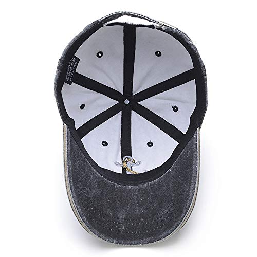 Anchor Embroidered Cotton Washed Dad Hat Distressed Retro Baseball Hat - color: Black