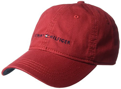 Tommy Hilfiger Men's Cotton Logo Adjustable Baseball Cap - color: Tommy Red