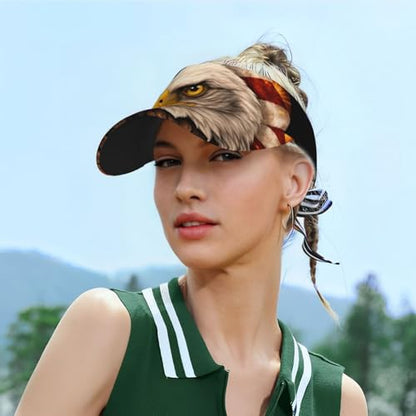 United States 250th Anniversary Hat America Patriotic Visor Caps for Women Men Adjustable Sun Hat - color: Bald Eagle With American Flag 5