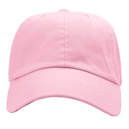 Falari Classic Baseball Cap Dad Hat 100% Cotton Soft Adjustable Size - color: Light Pink
