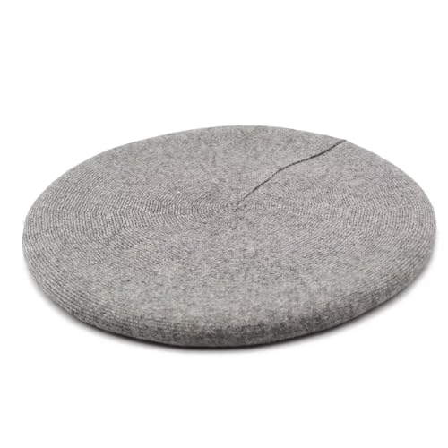 Wheebo Reversible Solid Color French Beret Hat for Women and Girls - color: Gray