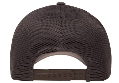 Flexfit 110M Trucker Mid-Profile Mesh Back Snapback Cap - color: Charcoal