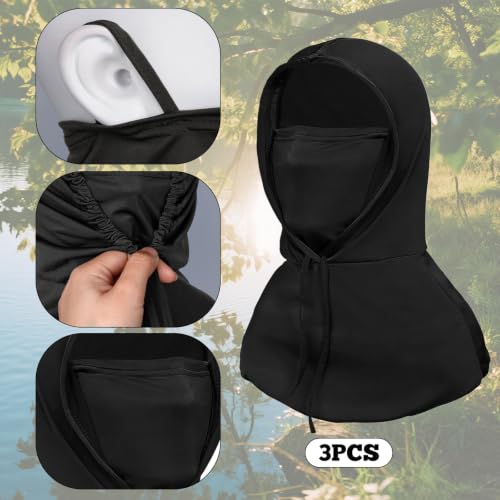 3 Packs Sun Protection Cooling Neck Cap Neck Gaiter with Cap Face Neck Flap for Garden Fishing Hiking