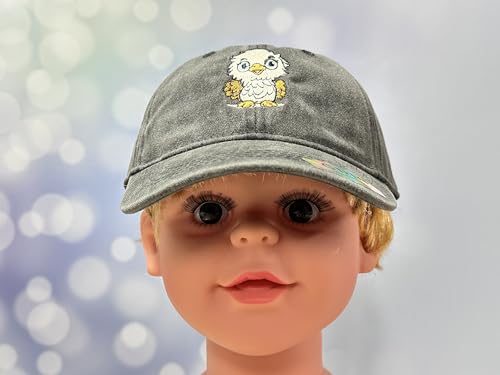 Adjustable Embroidery Animal Baseball Hat for Kid Toddler Child - color: Eagle (Washed Black)