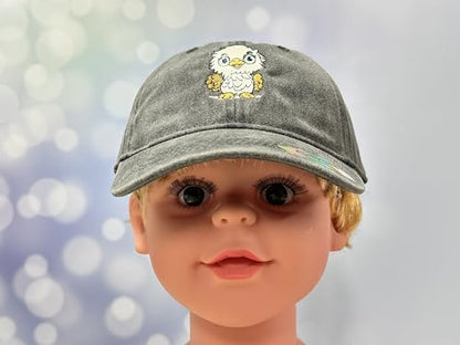 Adjustable Embroidery Animal Baseball Hat for Kid Toddler Child - color: Eagle (Washed Black)