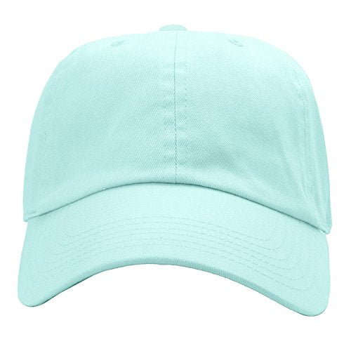 Falari Classic Baseball Cap Dad Hat 100% Cotton Soft Adjustable Size - color: Aqua