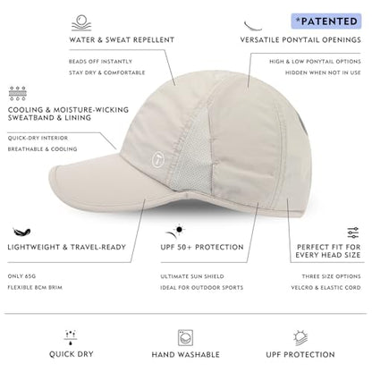 TOP-EX UPF 50+ Cooling High Ponytail Baseball Cap for Women - color: Cloud Grey, size: One Size